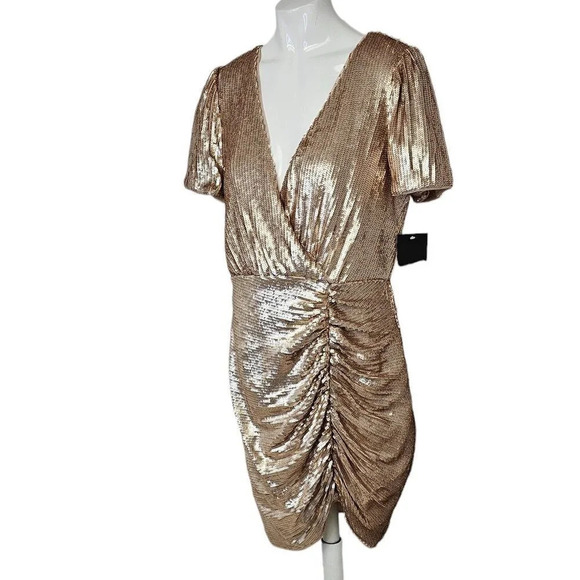 Aidan by  Aidan Mattox Women's Metallic Sequin Cocktail Dress Size 8 - Picture 7 of 10